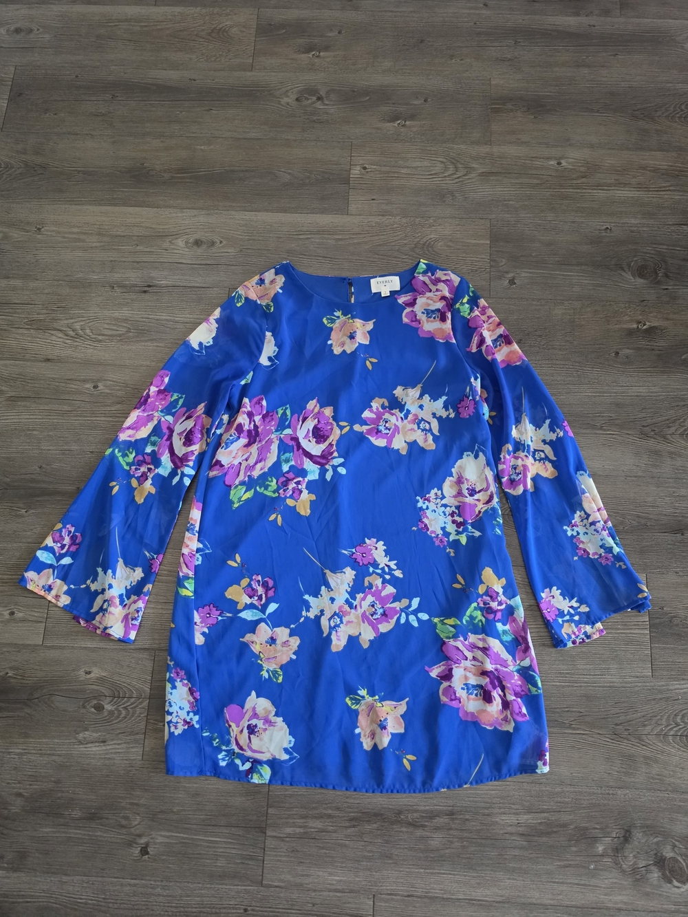 Bright Blue Floral Shift Dress